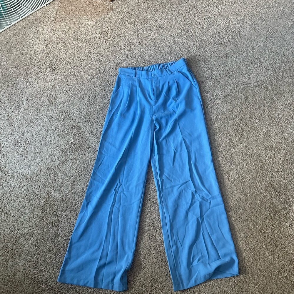 Blue Wide-Leg Pants